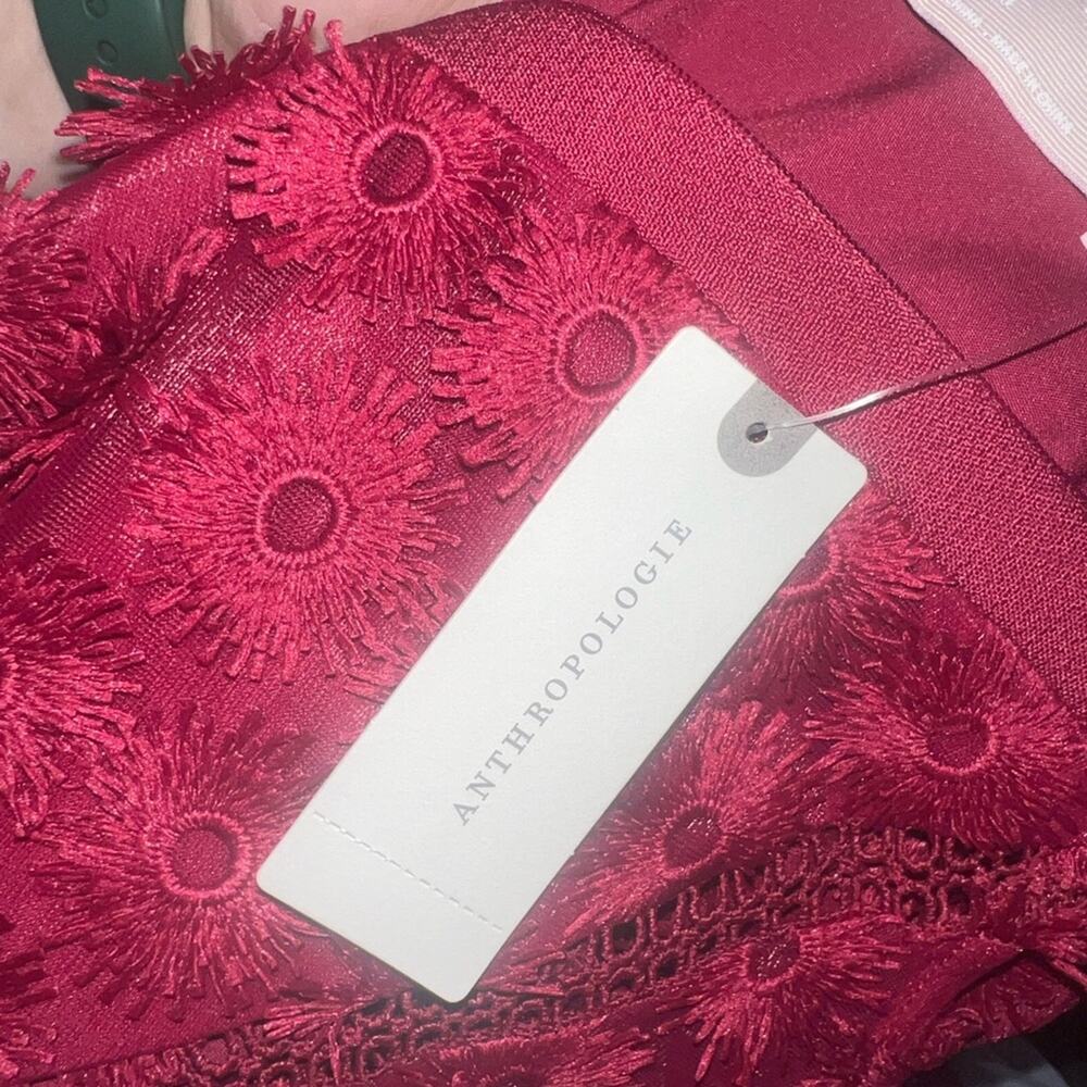 NWT ANTHROPOLOGIE KEEPSAKE Rosabelle mini dress in raspberry M - Picture 5 of 10